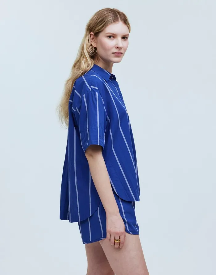 Women Matching Sets Madewell Oversized Boxy ButtonUp Shirt In Signature Poplin