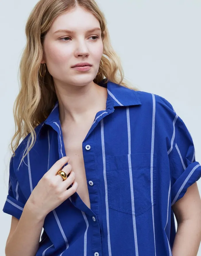 Women Matching Sets Madewell Oversized Boxy ButtonUp Shirt In Signature Poplin