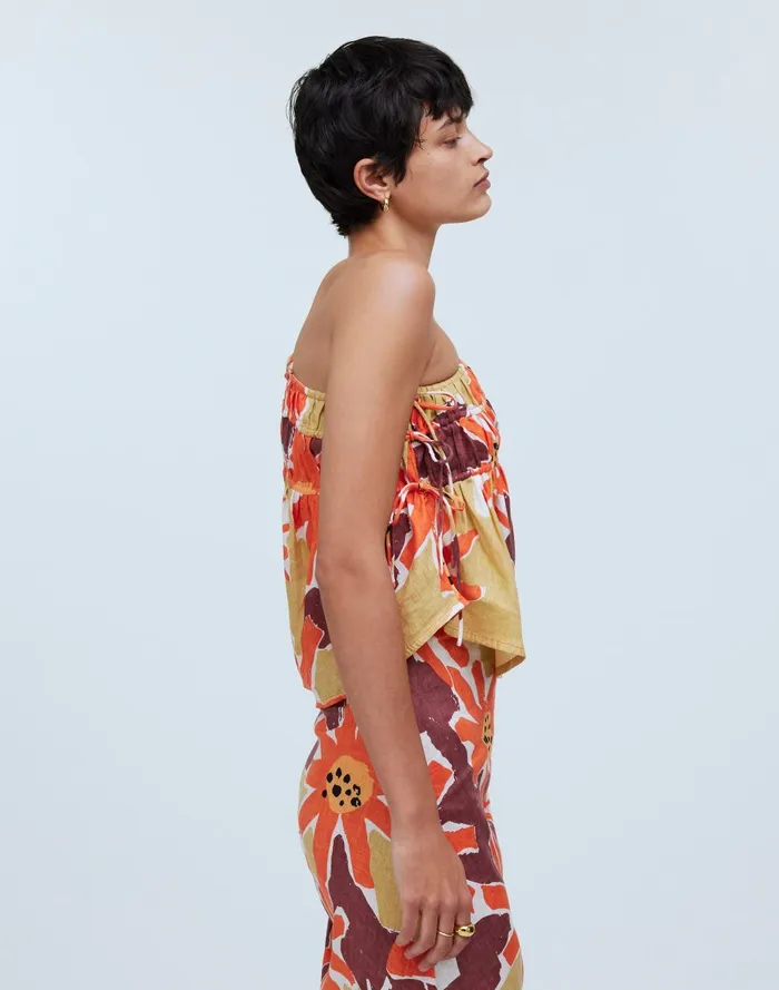 Women Matching Sets Madewell Zulu and Zephyr Ruched OneShoulder Crop Top