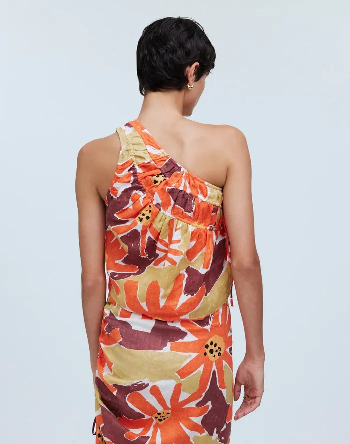 Women Matching Sets Madewell Zulu and Zephyr Ruched OneShoulder Crop Top