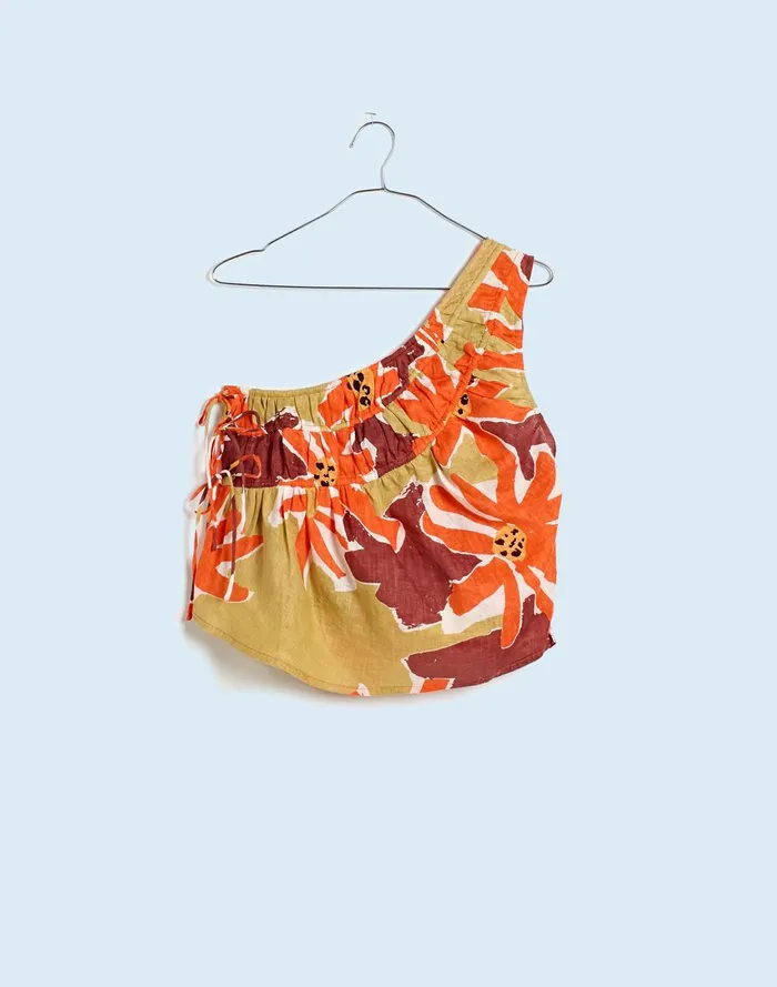 Women Matching Sets Madewell Zulu and Zephyr Ruched OneShoulder Crop Top