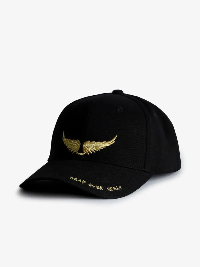 WomenMen Zadig and Voltaire Hats and Caps Head Over Heels Baseball Cap Black