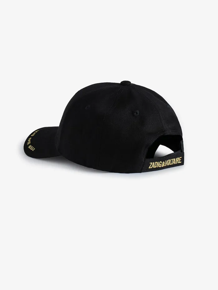 WomenMen Zadig and Voltaire Hats and Caps Head Over Heels Baseball Cap Black