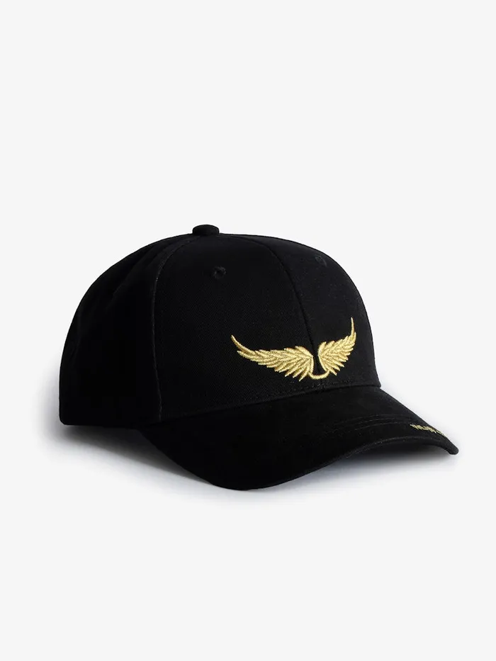 WomenMen Zadig and Voltaire Hats and Caps Head Over Heels Baseball Cap Black