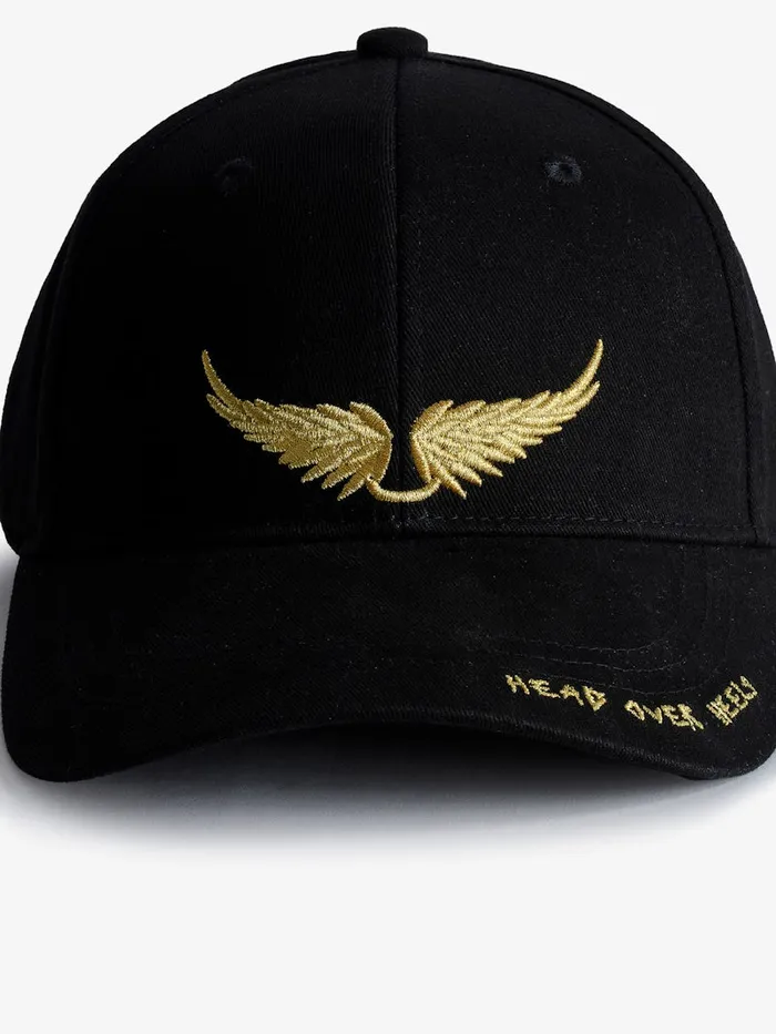 WomenMen Zadig and Voltaire Hats and Caps Head Over Heels Baseball Cap Black