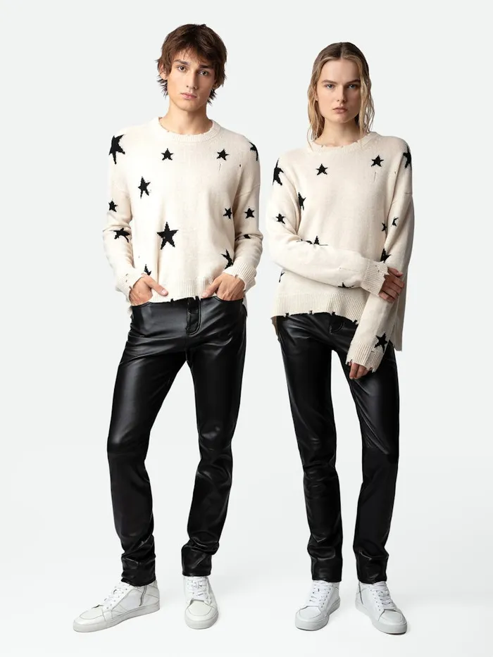 WomenMen Zadig and Voltaire Sweaters and Cardigans Markus Stars Cashmere Sweater Sugar WomenMen Zadig and Voltaire Sweaters and Cardigans Markus Stars Cashmere Sweater Sugar