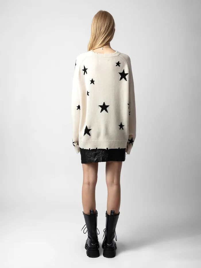 WomenMen Zadig and Voltaire Sweaters and Cardigans Markus Stars Cashmere Sweater Sugar