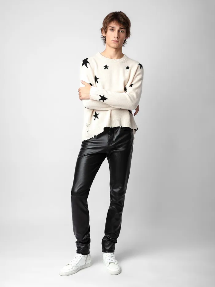 WomenMen Zadig and Voltaire Sweaters and Cardigans Markus Stars Cashmere Sweater Sugar