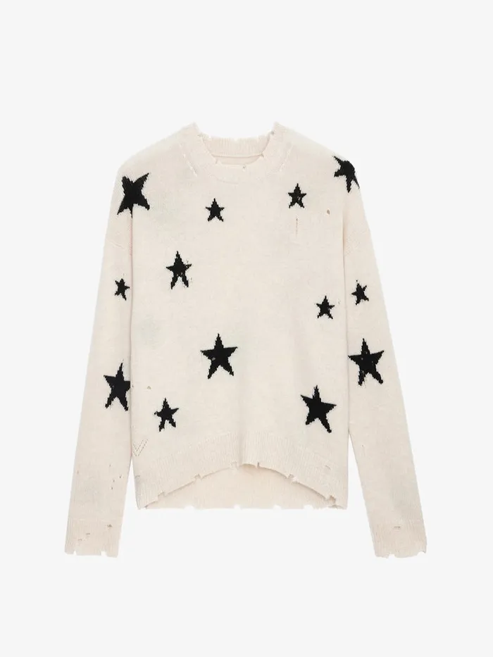 WomenMen Zadig and Voltaire Sweaters and Cardigans Markus Stars Cashmere Sweater Sugar