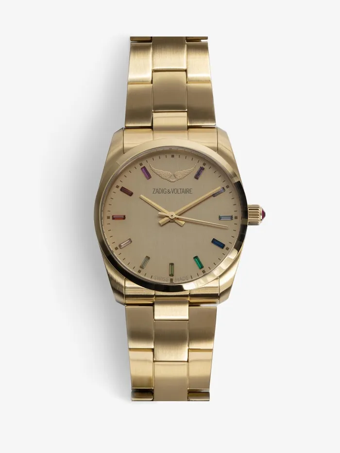 WomenMen Zadig and Voltaire Watches Time2Love Watch Shiny Gold