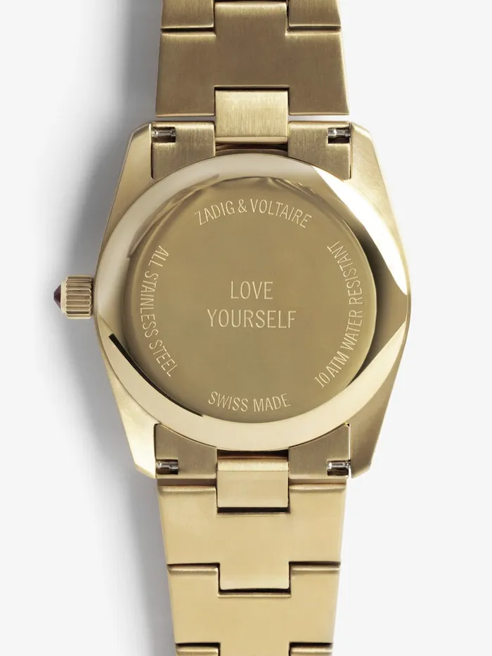 WomenMen Zadig and Voltaire Watches Time2Love Watch Shiny Gold