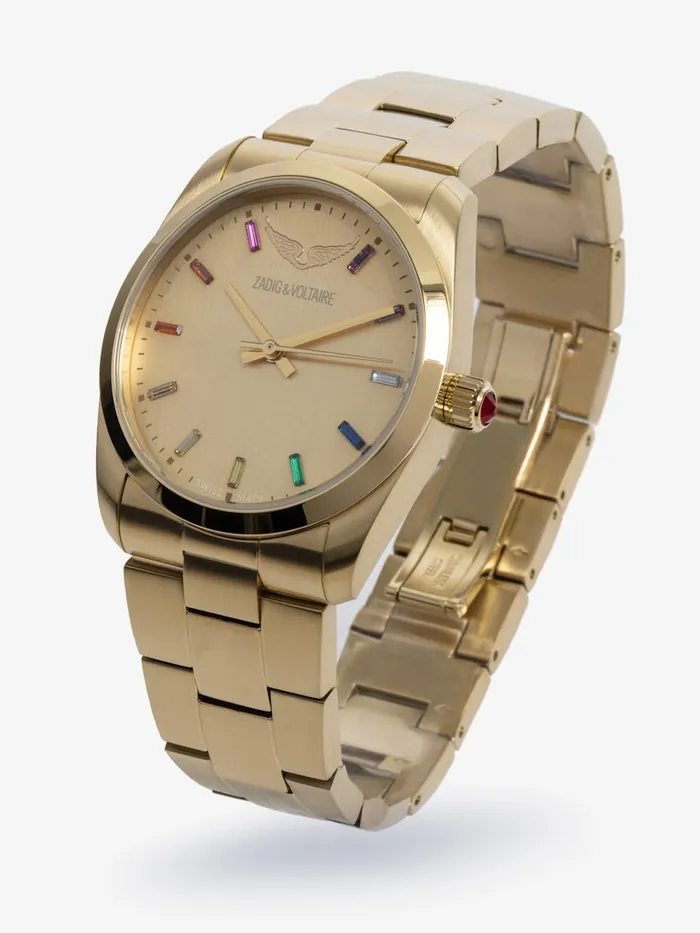 WomenMen Zadig and Voltaire Watches Time2Love Watch Shiny Gold