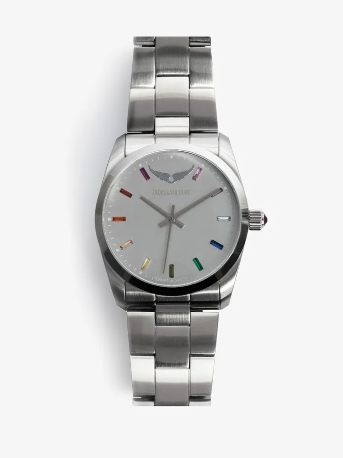 WomenMen Zadig and Voltaire Watches Time2Love Watch Shiny Silver
