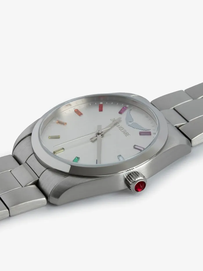 WomenMen Zadig and Voltaire Watches Time2Love Watch Shiny Silver