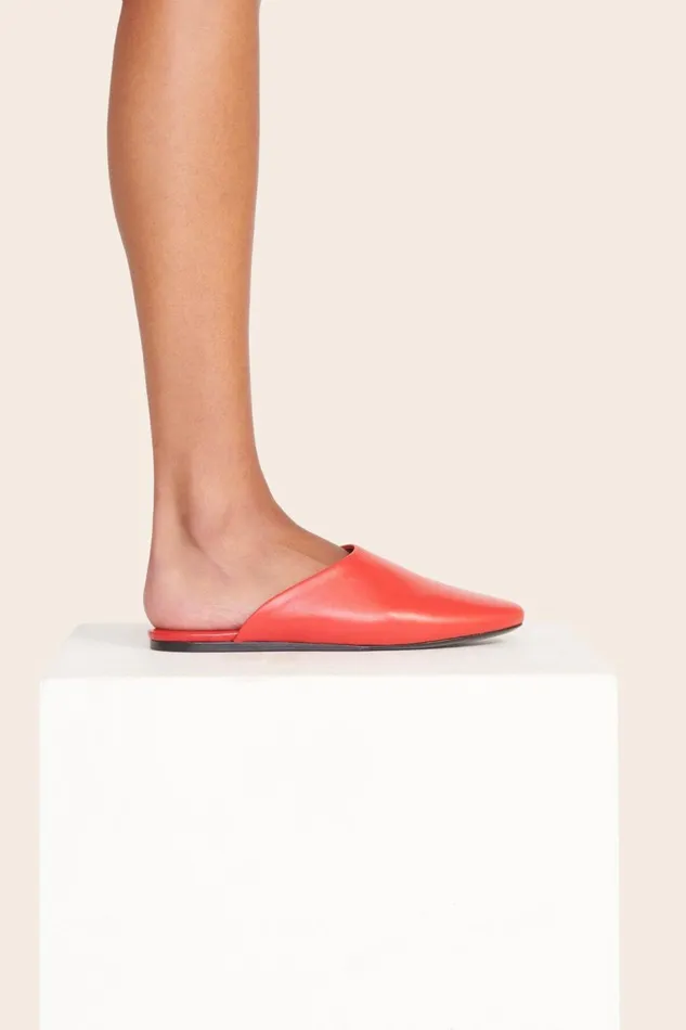 Women Mules and Flats STAUD STAUD ABBY SLIPPER RED ROSE Women Mules and Flats STAUD STAUD ABBY SLIPPER RED ROSE