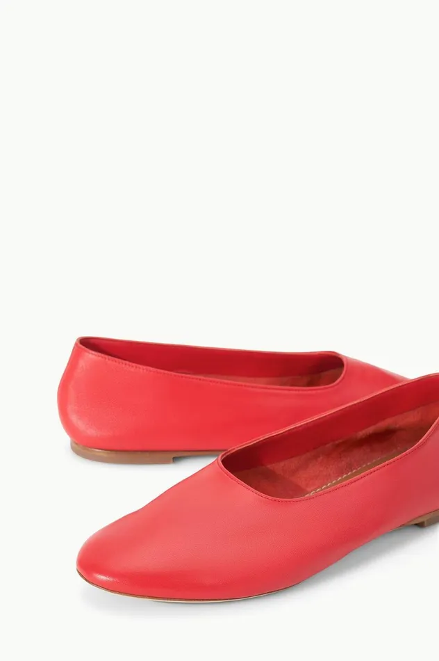 Women Mules and Flats STAUD STAUD ALBA BALLET FLAT RED ROSE Women Mules and Flats STAUD STAUD ALBA BALLET FLAT RED ROSE