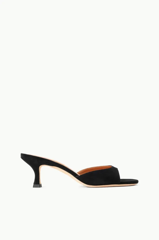 Women Mules and Flats STAUD STAUD BRIGITTE MULE BLACK SUEDE