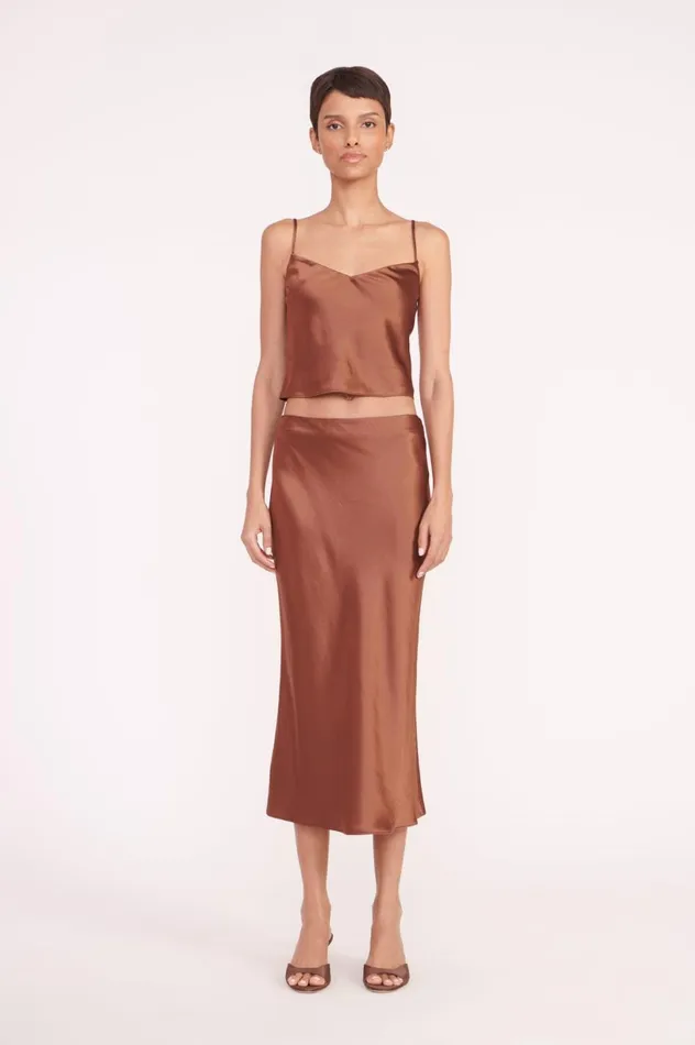 Women Mules and Flats STAUD STAUD BRIGITTE MULE CLOVE SATIN Women Mules and Flats STAUD STAUD BRIGITTE MULE CLOVE SATIN