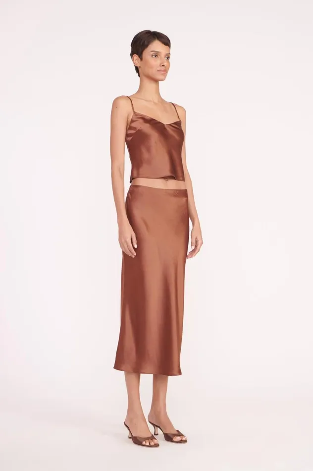 Women Mules and Flats STAUD STAUD BRIGITTE MULE CLOVE SATIN Women Mules and Flats STAUD STAUD BRIGITTE MULE CLOVE SATIN