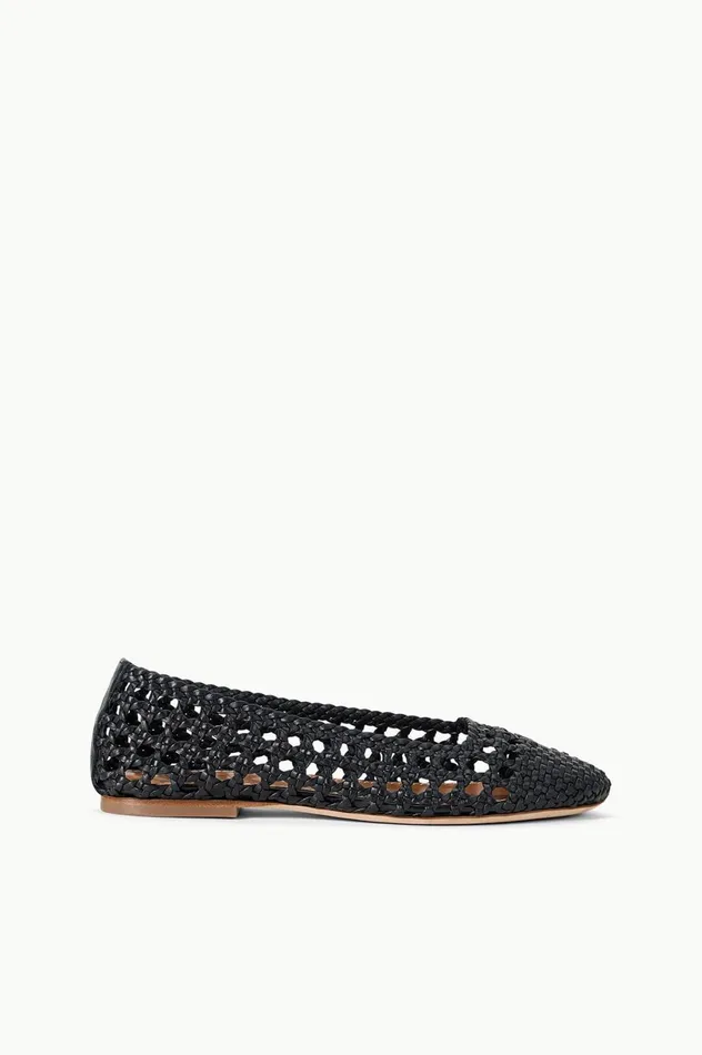 Women Mules and Flats STAUD STAUD NELL CROCHET BALLERINA BLACK
