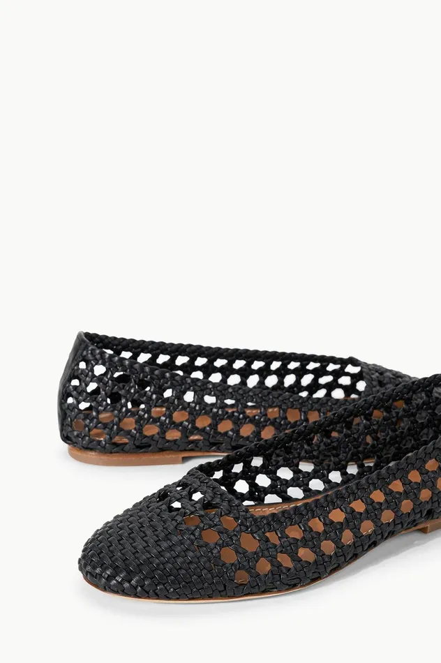 Women Mules and Flats STAUD STAUD NELL CROCHET BALLERINA BLACK Women Mules and Flats STAUD STAUD NELL CROCHET BALLERINA BLACK