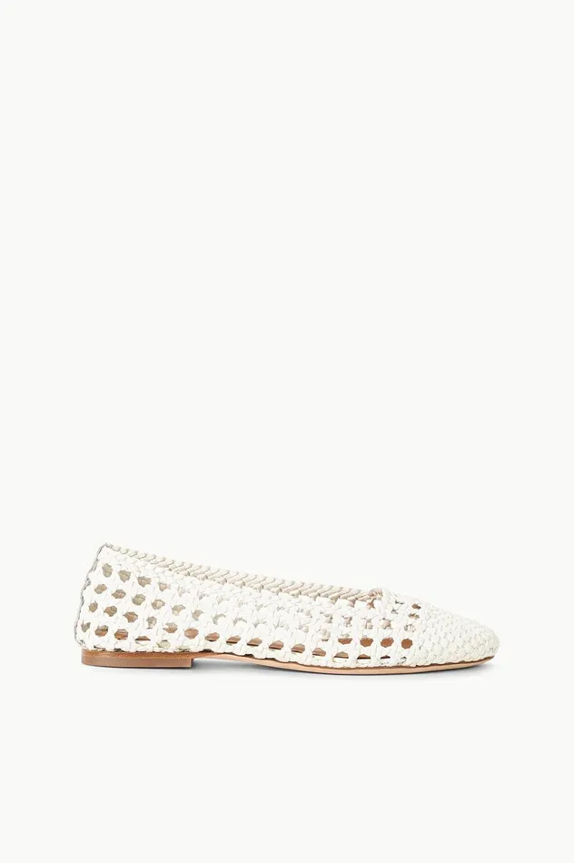Women Mules and Flats STAUD STAUD NELL CROCHET BALLERINA PAPER