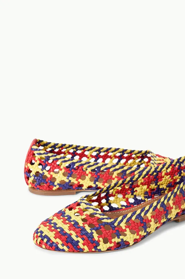 Women Mules and Flats STAUD STAUD NELL CROCHET BALLERINA RED ROSE MULTI Women Mules and Flats STAUD STAUD NELL CROCHET BALLERINA RED ROSE MULTI