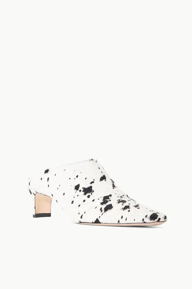 Women Mules and Flats STAUD STAUD WALLY MULE BLACK and WHITE HAIRCALF Women Mules and Flats STAUD STAUD WALLY MULE BLACK and WHITE HAIRCALF
