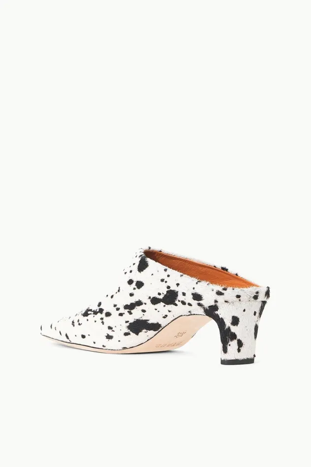 Women Mules and Flats STAUD STAUD WALLY MULE BLACK and WHITE HAIRCALF Women Mules and Flats STAUD STAUD WALLY MULE BLACK and WHITE HAIRCALF