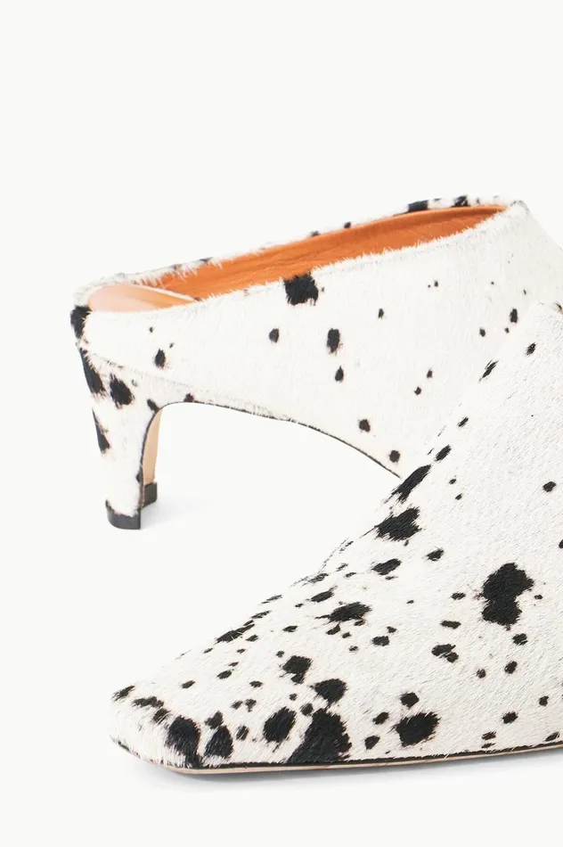 Women Mules and Flats STAUD STAUD WALLY MULE BLACK and WHITE HAIRCALF Women Mules and Flats STAUD STAUD WALLY MULE BLACK and WHITE HAIRCALF