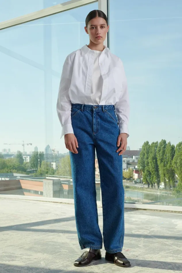 Women NAPOLEON JEANS Washed Blue Denim Soeur Trousers