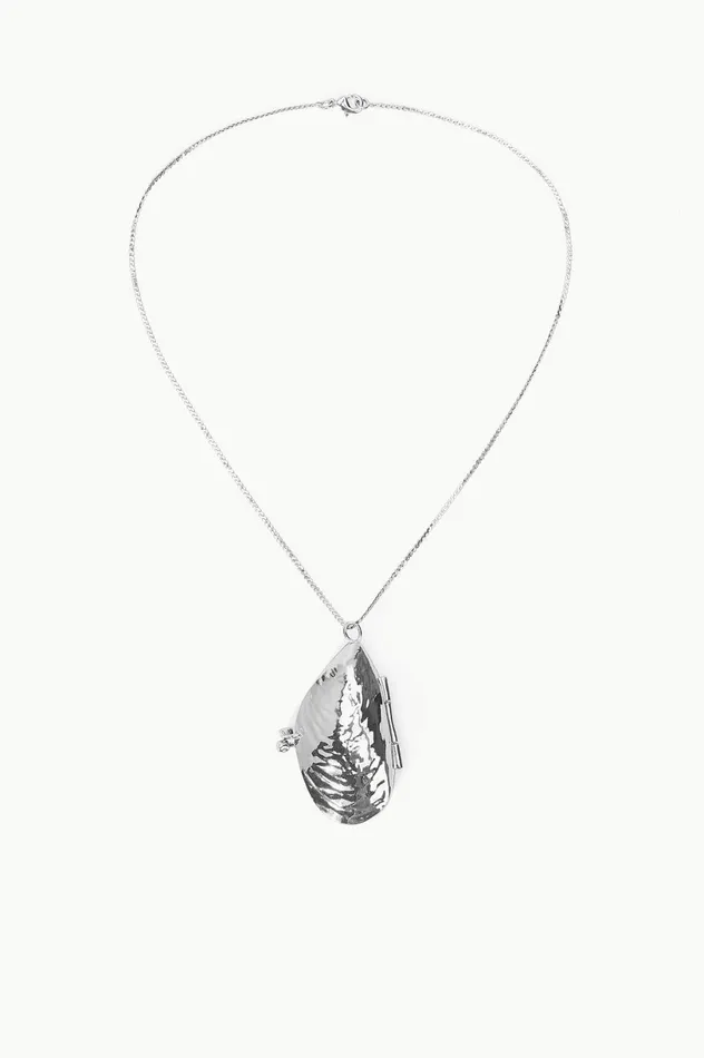 Women Necklaces STAUD STAUD SHELL PILL CASE NECKLACE SILVER