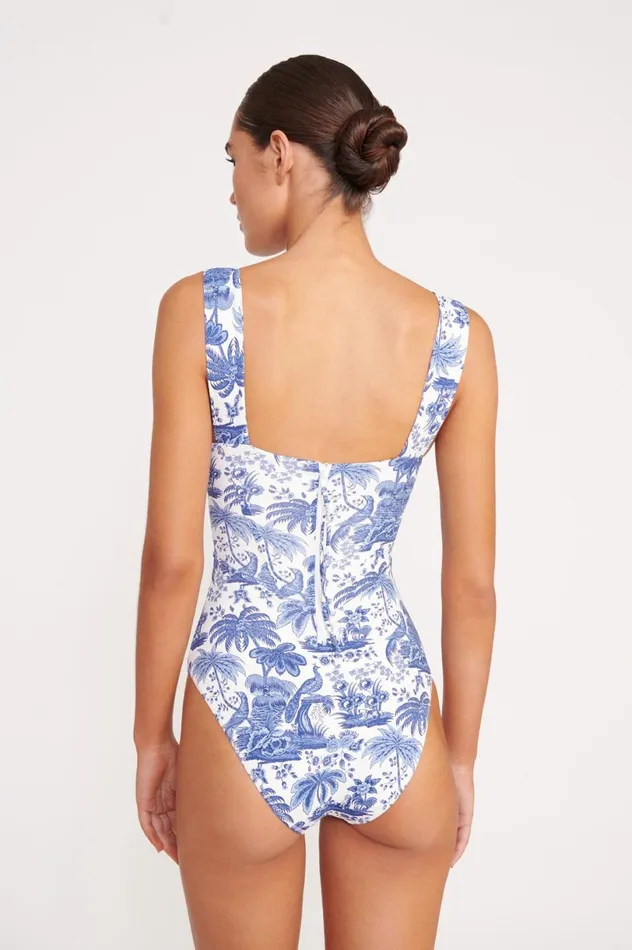 Women One Pieces STAUD STAUD ADELAIDE ONE PIECE BLUE TOILE Women One Pieces STAUD STAUD ADELAIDE ONE PIECE BLUE TOILE