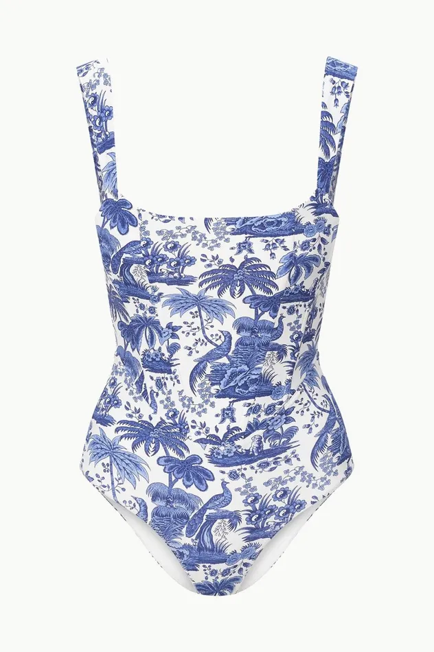 Women One Pieces STAUD STAUD ADELAIDE ONE PIECE BLUE TOILE Women One Pieces STAUD STAUD ADELAIDE ONE PIECE BLUE TOILE