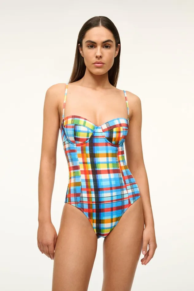 Women One Pieces STAUD STAUD AMARI ONE PIECE MADRAS PLAID
