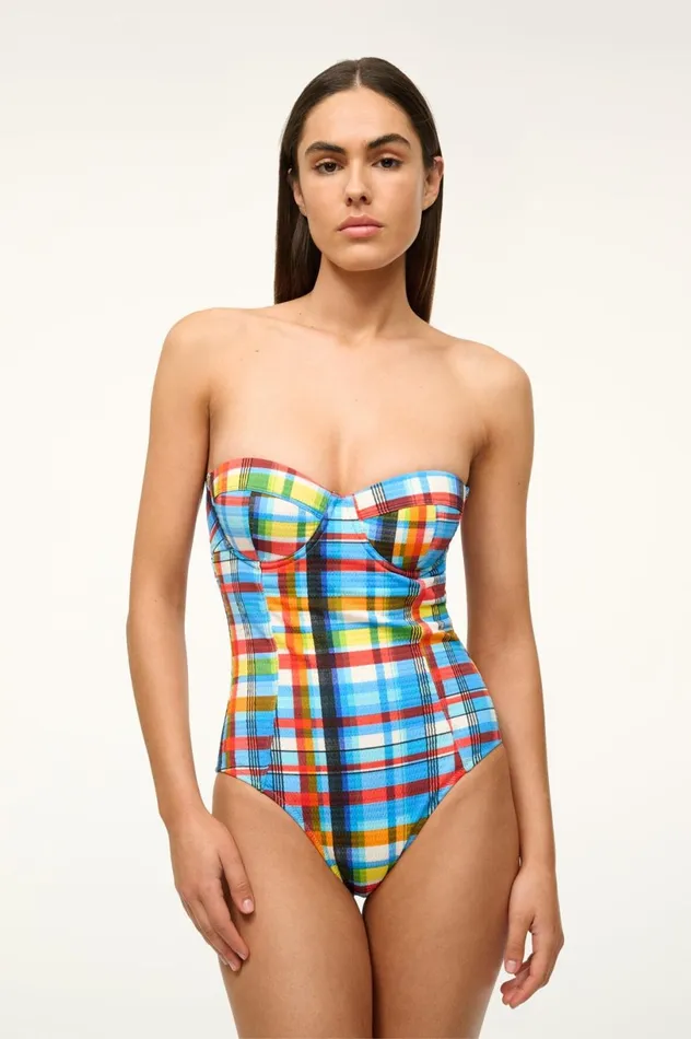 Women One Pieces STAUD STAUD AMARI ONE PIECE MADRAS PLAID Women One Pieces STAUD STAUD AMARI ONE PIECE MADRAS PLAID