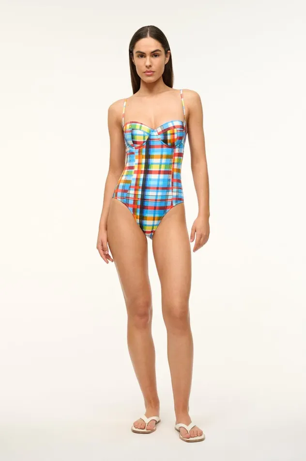 Women One Pieces STAUD STAUD AMARI ONE PIECE MADRAS PLAID Women One Pieces STAUD STAUD AMARI ONE PIECE MADRAS PLAID