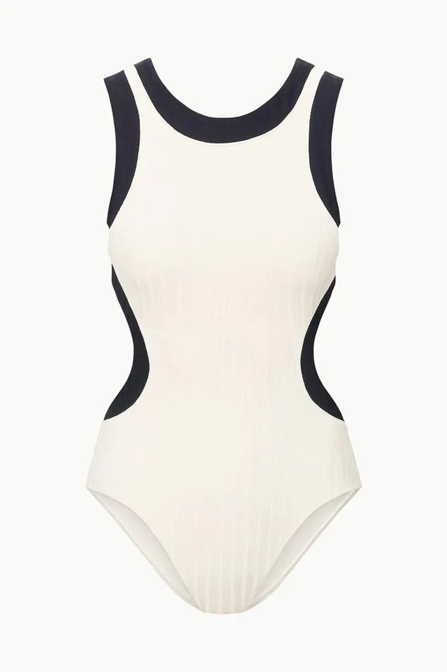 Women One Pieces STAUD STAUD DOLCE ONE PIECE IVORY BLACK Women One Pieces STAUD STAUD DOLCE ONE PIECE IVORY BLACK