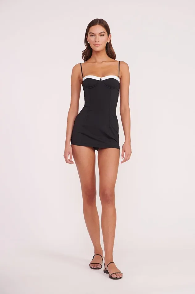 Women One Pieces STAUD STAUD MAEVE SWIM DRESS BLACK WHITE Women One Pieces STAUD STAUD MAEVE SWIM DRESS BLACK WHITE