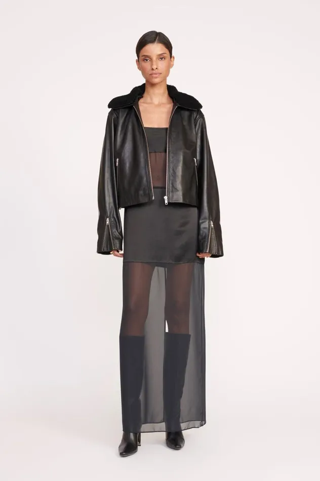 Women Outerwear and Jackets STAUD LENORA JACKET BLACK Women Outerwear and Jackets STAUD LENORA JACKET BLACK