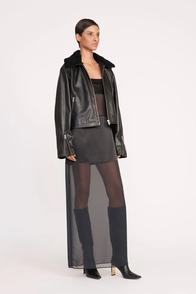 Women Outerwear and Jackets STAUD LENORA JACKET BLACK Women Outerwear and Jackets STAUD LENORA JACKET BLACK