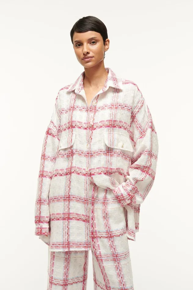 Women Outerwear and Jackets STAUD STAUD BASSETTI SHIRT JACKET TEA TOWEL