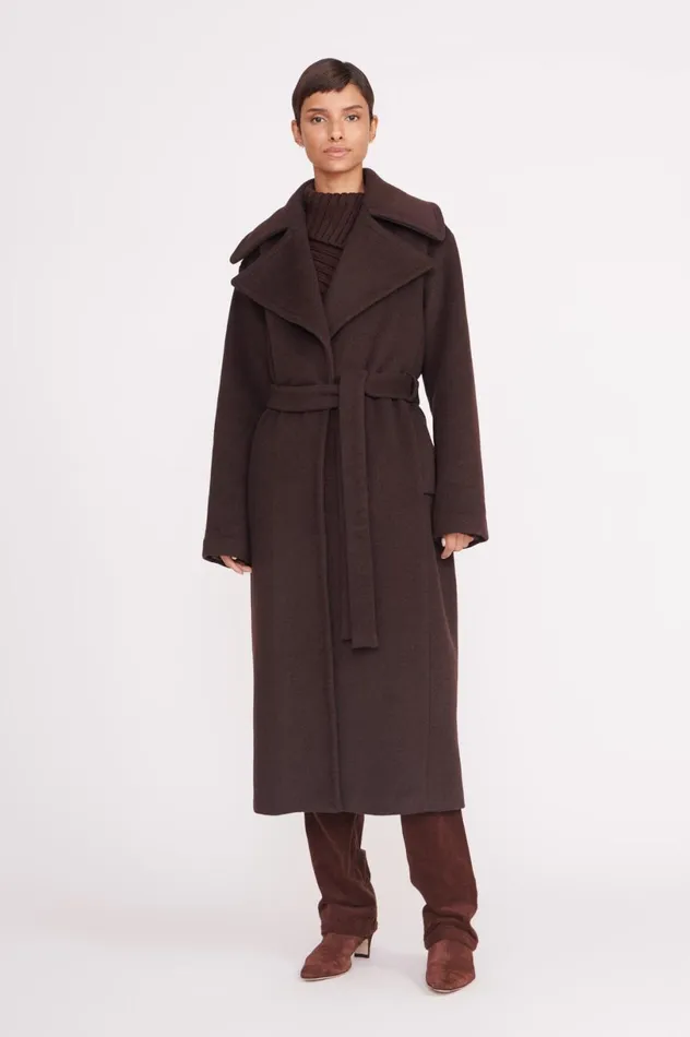 Women Outerwear and Jackets STAUD STAUD CARVER COAT DARK CHOCOLATE Women Outerwear and Jackets STAUD STAUD CARVER COAT DARK CHOCOLATE