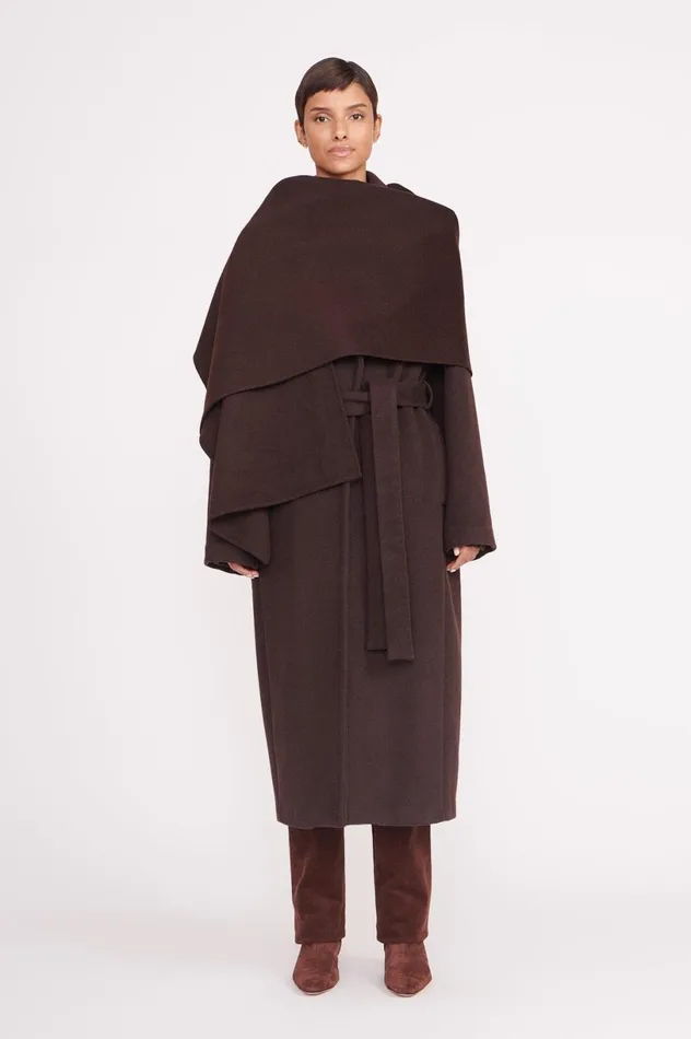 Women Outerwear and Jackets STAUD STAUD CARVER COAT DARK CHOCOLATE Women Outerwear and Jackets STAUD STAUD CARVER COAT DARK CHOCOLATE
