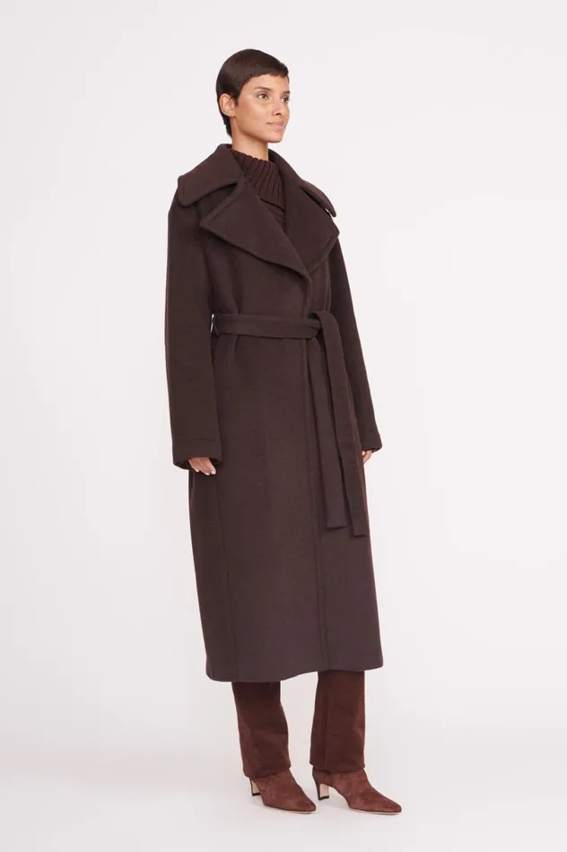 Women Outerwear and Jackets STAUD STAUD CARVER COAT DARK CHOCOLATE Women Outerwear and Jackets STAUD STAUD CARVER COAT DARK CHOCOLATE