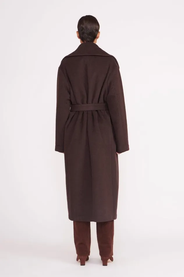 Women Outerwear and Jackets STAUD STAUD CARVER COAT DARK CHOCOLATE Women Outerwear and Jackets STAUD STAUD CARVER COAT DARK CHOCOLATE