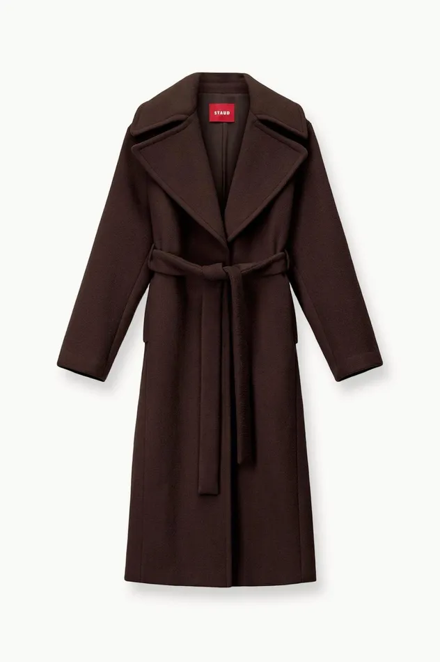 Women Outerwear and Jackets STAUD STAUD CARVER COAT DARK CHOCOLATE Women Outerwear and Jackets STAUD STAUD CARVER COAT DARK CHOCOLATE
