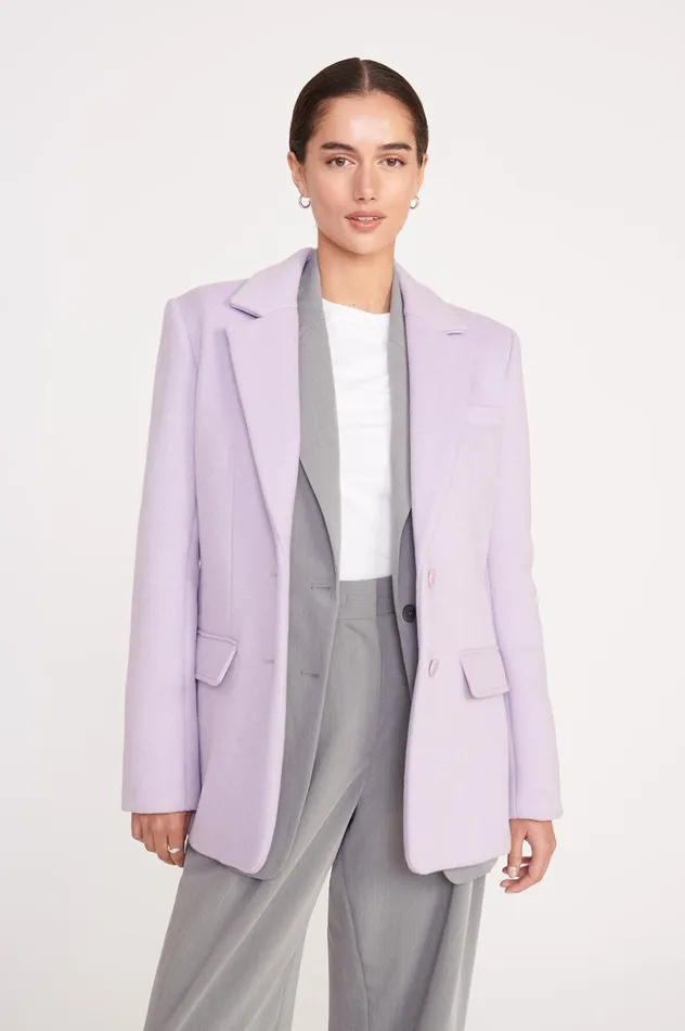 Women Outerwear and Jackets STAUD STAUD CITY BLAZER LAVENDER SUITING Women Outerwear and Jackets STAUD STAUD CITY BLAZER LAVENDER SUITING