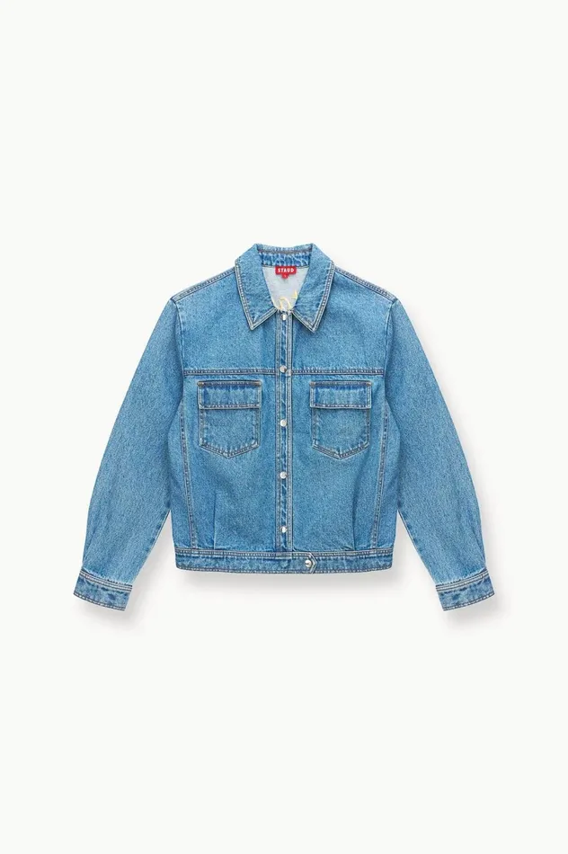 Women Outerwear and Jackets STAUD STAUD CUSTOM CLASSIC OVERSIZED RYAN JACKET MEDIUM WASH Women Outerwear and Jackets STAUD STAUD CUSTOM CLASSIC OVERSIZED RYAN JACKET MEDIUM WASH