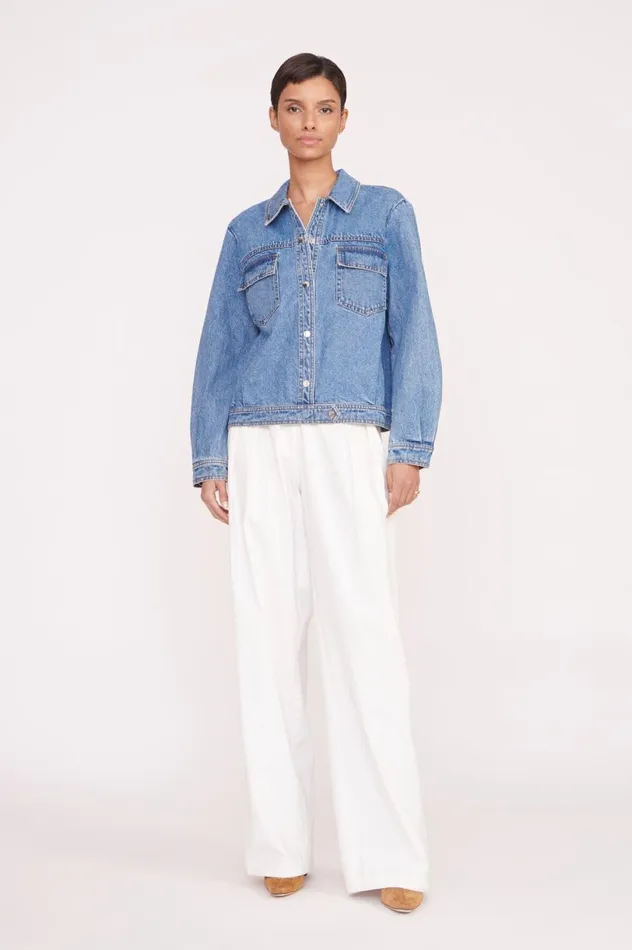 Women Outerwear and Jackets STAUD STAUD CUSTOM CLASSIC OVERSIZED RYAN JACKET MEDIUM WASH Women Outerwear and Jackets STAUD STAUD CUSTOM CLASSIC OVERSIZED RYAN JACKET MEDIUM WASH